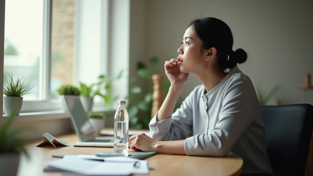 Person away from desk on a productive break, relaxing and recharging